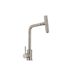 Baterie de bucatarie MIXXUS SUS-017 din inox, cu gat rotativ si cartus ceramic