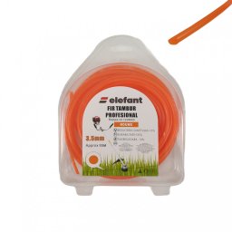 Fir tambur rotund pentru motocoasa 3,5 mm x 15 m, orange, Elefant