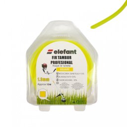 Fir pentru motocoasa patrat Elefant, 1,3 mm x 15 m, galben, profesional