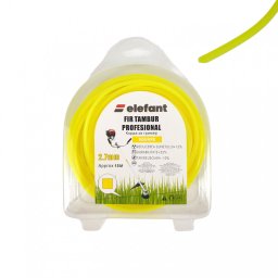 Fir motocoasa patrat Elefant, 2,7 mm x 15 m, galben, pe tambur