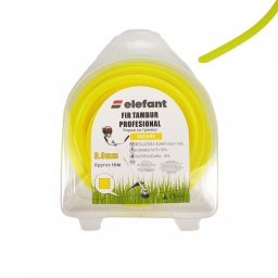 Fir patrat pentru motocoasa Elefant, 3 mm x 15 m, galben, pe tambur