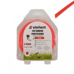 Fir pentru motocoasa tip stea Elefant, 2.4 mm, 15 m, rosu