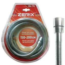 Furtun de dus extensibil ZERIX Chr.F16, crom, 150–200 cm, flexibil si rezistent