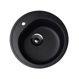 Chiuveta de bucatarie din compozit ECOSTONE ES-11-308, rotunda, neagra