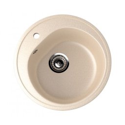 Chiuveta rotunda din compozit bej ECOSTONE ES-11-328, pentru bucatarie