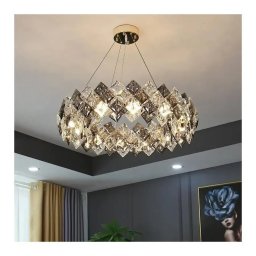 Candelabru din cristal Heja, 5xE27, argintiu, pentru interior, design glamour