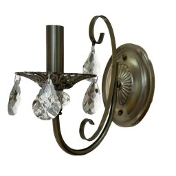 Aplica de perete Alka cu cristale K9, bronz antichizat, 1x E14, 26 cm