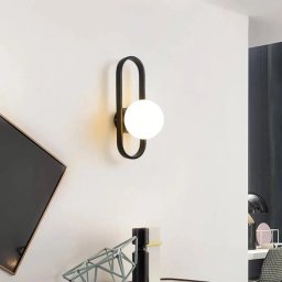 Aplica de perete Juliet alb-negru, 1xE14, sticla si metal, pentru interior