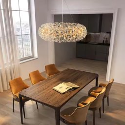 Candelabru din cristal MINUET 12x G9, 60 cm, auriu lucios, înaltime reglabila