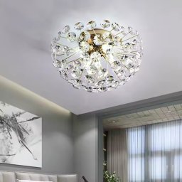 Candelabru din cristal MINUET, 4xG9, Ø35 cm, auriu lucios, pentru interior