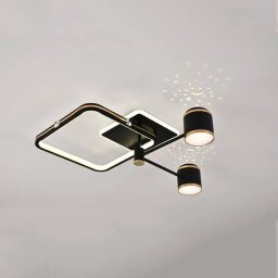 Lustra LED Scarlett 47W cu telecomanda, dimabila, 3 nuante, negru mat