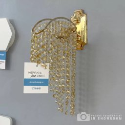 Aplica de perete Sapphire cu cristale, auriu lucios, 1x E27, IP20