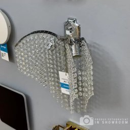 Aplica de perete Sapphire cu cristale, 2x E14, finisaj crom lucios, argintiu