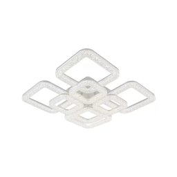 Lustra LED Atlanta 96W cu telecomanda, 8 patrate, dimabila, alb mat
