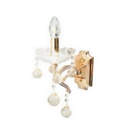 Aplica de perete cu cristal Angel, 1xE14, alb-auriu lucios, 16 cm
