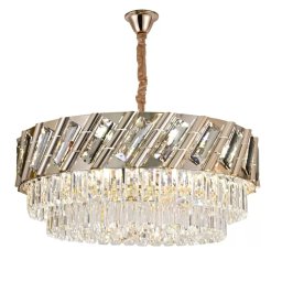 Candelabru din cristal Bradley auriu, 10xE27, Ø60 cm, pentru living si dormitor