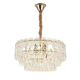 Candelabru din cristal Chase, 6xE27, finisaj auriu, 50 cm