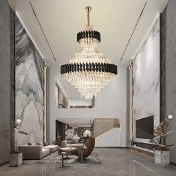 Candelabru din cristal Versailles Supremo Reale, 20xE27, 80 cm, auriu-negru