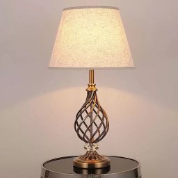 Veioza Banks aurie cu abajur textil, 1xE27, 65 cm, pentru living si dormitor