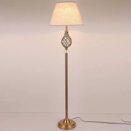Lampadar Brixton auriu cu abajur textil, 1xE27, 165 cm, pentru living si dormitor