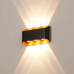Aplica LED de exterior Emmitt 6W, auriu-negru, IP65, lumina sus-jos