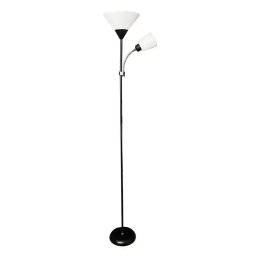 Lampadar Rory cu 2 abajururi, 2x E27, alb-negru, 175 cm pentru living