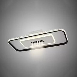 Lustra LED Nikolas 48W cu telecomanda, cristale, dimabila, negru mat
