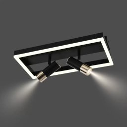 Lustra LED Rohan 26W cu telecomanda si proiectoare reglabile, dimabila, negru
