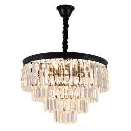 Candelabru din cristal Frank, negru, 10xE27, Ø60 cm, pentru interior