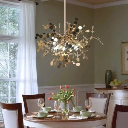 Lustra Bruno aurie 3x G9, design modern cu elemente decorative personalizabile