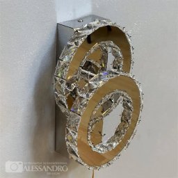 Lustra LED cu cristal Jefferson 32W, 2 cercuri, lumina rece/calda/neutra