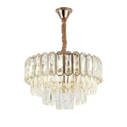 Candelabru din cristal Roberto, auriu lucios, 5xE27, 40 cm, pentru interior