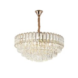 Candelabru din cristal Emanuel, auriu lucios, 10xE27, Ø60 cm pentru living