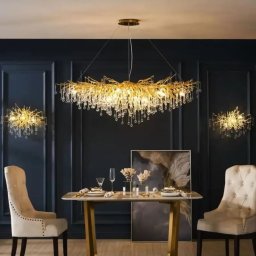 Candelabru din cristal Kaiser, auriu lucios, 13x G9, diametru 120 cm