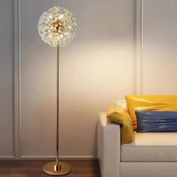 Lampadar cu cristal Kingston, auriu lucios, 8x G9, 150 cm, pentru interior