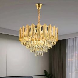 Candelabru din cristal Buckingham Nobile, auriu lucios, 5xE14, Ø40 cm