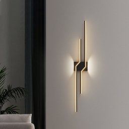 Aplica LED AL100BK 60W neagra cu telecomanda, design geometric pentru interior