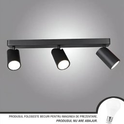 Lustra liniara Joom cu 3 spoturi orientabile GU10, negru mat, pentru interior
