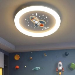 Lustra LED Rocket 49W, Ø49 cm, 3 nuante de lumina, alb-albastru