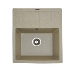 Chiuveta bucatarie din granit compozit Elefant Premium Aria 5851, bej, 577x495 mm