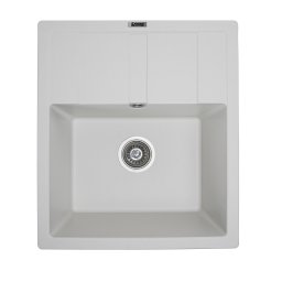 Chiuveta de bucatarie din granit compozit Elefant Premium Aria 5851, alb, 577x495 mm