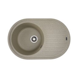 Chiuveta de bucatarie din granit compozit Elefant Premium Lira, bej, 496x767 mm