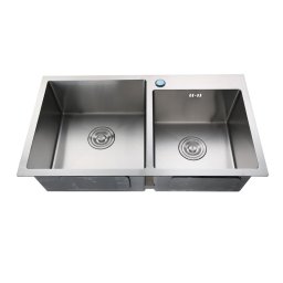 Chiuveta bucatarie MIXXUS inox SUS304, 2 cuve, 780x490 mm, 215 mm