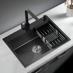 Chiuveta de bucatarie din inox Korman 75x40x21 cm, negru grafit