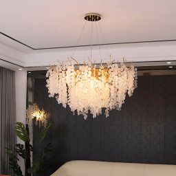 Candelabru din cristal WALTZ Serenade, auriu, 6xG9, 60 cm, inaltime reglabila