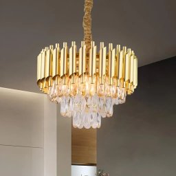 Candelabru din cristal Versailles Nobile, auriu, 5xE14, Ø40 cm, reglabil