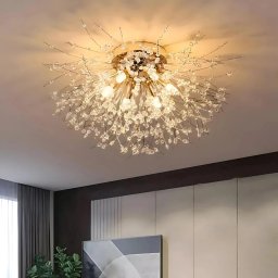 Candelabru din cristal Rondo Vivace, 5xG9, 40 cm, auriu lucios