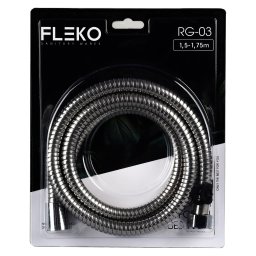 Furtun de dus flexibil din inox 175 cm Fleko RG-03, conexiuni universale