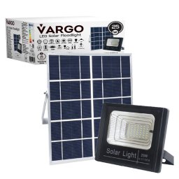 Proiector solar LED 25W VARGO 6500K, IP65, cu telecomanda si panou solar