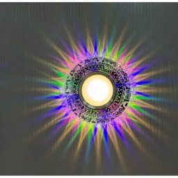 Spot LED RGB 4W rotund transparent cu cristal, lumina rece, 320 lm
